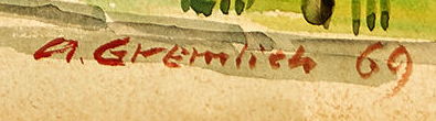 Signature — Adolf Gremlich · Lower right