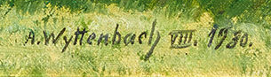 Signature — Adolf Wyttenbach · En bas à droite de la toile
