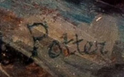 Firma 2 — Adolphe Potter · Nella parte inferiore sinistra, sulle rocce in primo piano.