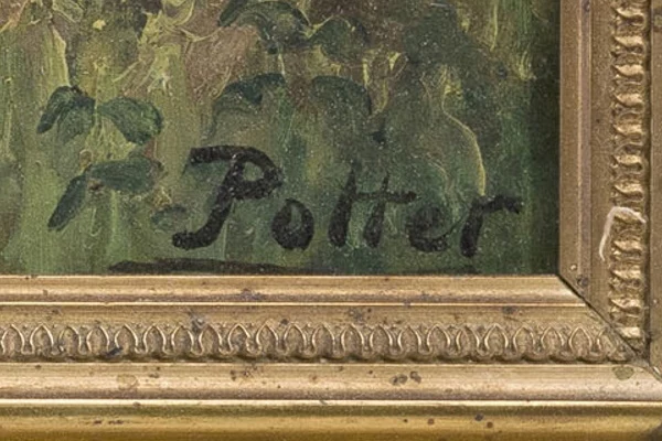 Firma 1 — Adolphe Potter · In basso a destra del dipinto.