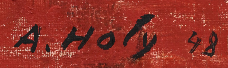 Signature 5 — Adrien Holy · Lower right on the canvas
