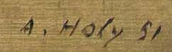 Signature 6 — Adrien Holy · Lower right of the canvas