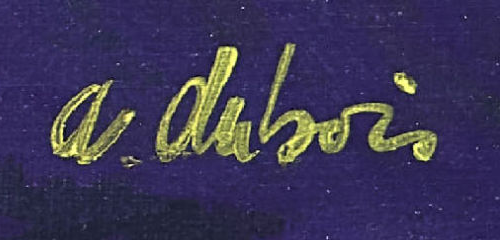 Firma — Adrien Dubois · In basso a sinistra sull’opera