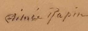 Signature 3 — Aimée Rapin · En bas à gauche de la feuille