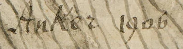 Signature 5 — Albert Anker · En bas à gauche, sur la jupe de la figure