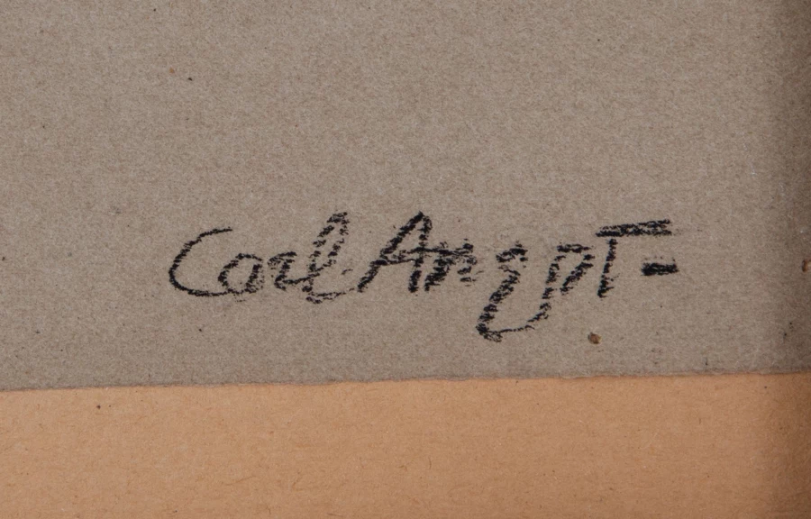 Firma — Albert Carl Angst · In basso a destra del disegno, vicino al bordo inferiore.