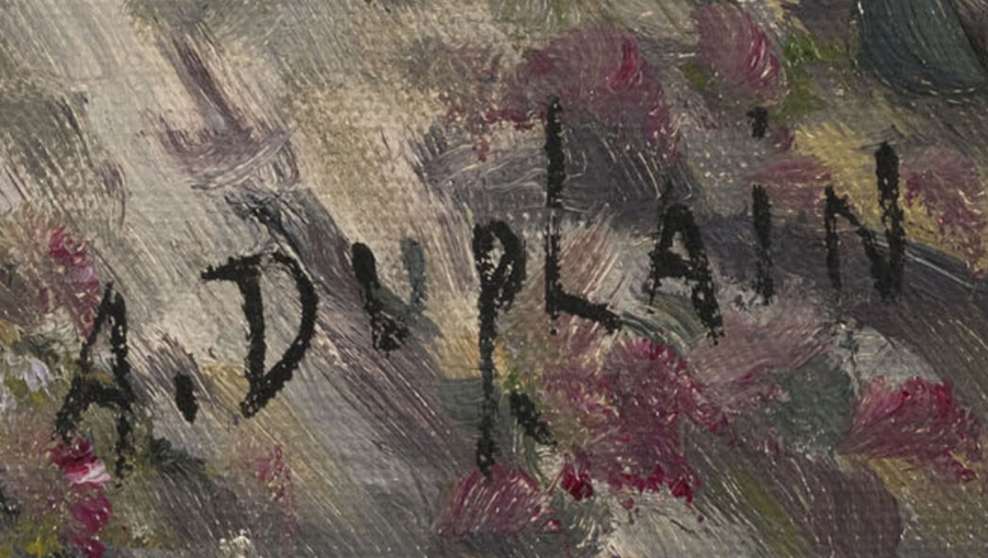 Signature 2 — Albert Duplain · Dans l’angle inférieur droit de la toile