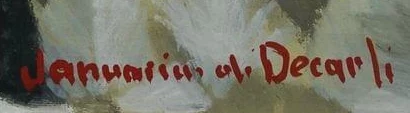 Signature — Albert Januarius di Decarli · En bas à gauche de la toile.