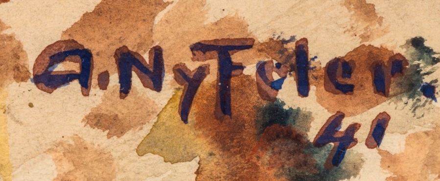 Signature 3 — Albert Nyfeler · En bas à droite de l’aquarelle