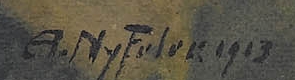 Signature 10 — Albert Nyfeler · En bas à droite