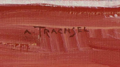 Signature 1 — Albert Trachsel · En bas à gauche de la peinture.