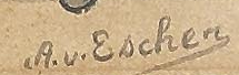 Firma — Albert von Escher · In basso a destra