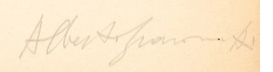Signature 7 — Alberto Giacometti · En bas à droite de la feuille, sous la gravure.