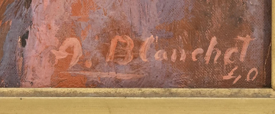 Signatur 3 — Alexandre Blanchet · Unten rechts auf der Leinwand.
