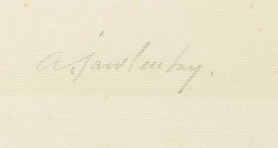 Signature 1 — Alexej von Jawlensky · En bas à droite de la feuille, sous l’image lithographiée.