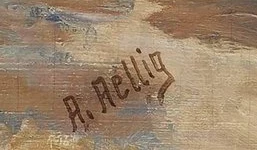 Signature — Alfred Aellig · Dans l’angle inférieur droit de la peinture.