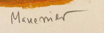 Signature 4 — Alfred Manessier · En bas à droite, dans la marge sous l’image imprimée.
