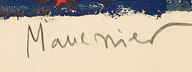 Signature 6 — Alfred Manessier · En bas à droite, sous l’image imprimée.