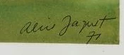 Signature 8 — Alice Jaquet · En bas à droite de l’œuvre.
