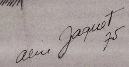 Signature 1 — Alice Jaquet · En bas à droite de la feuille.