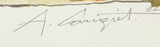 Signature 9 — Alois Carigiet · Lower right, below the printed image.