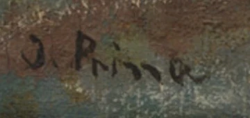Signature 8 — André Julien Prina · Dans l’angle inférieur gauche de la toile.