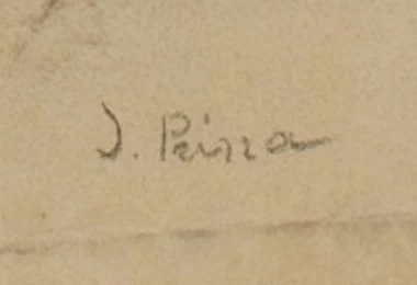 Signature 9 — André Julien Prina · En bas à droite de la feuille, à l’intérieur de la bordure du dessin.