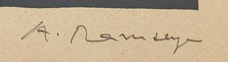 Signature — André Ramseyer · Dans la marge inférieure droite, sous l’image imprimée.