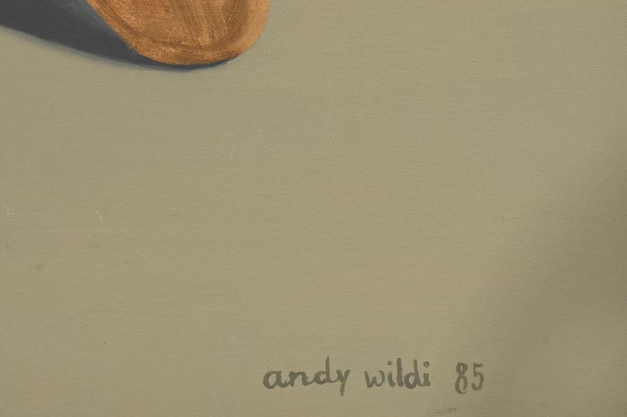 Signatur — Andy Wildi · Vorderseite, unten rechts auf dem Gemälde.