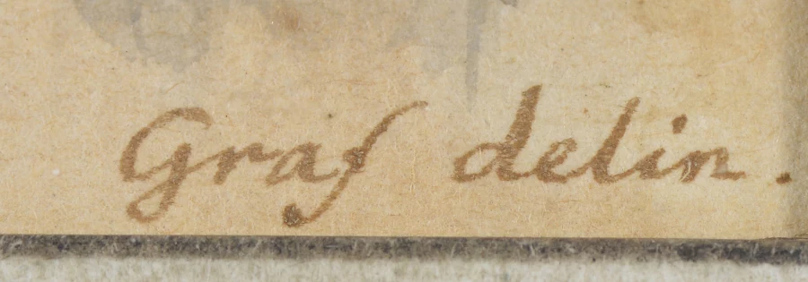 Signature — Anton Graff · En bas à droite de la feuille, dans la marge inférieure du dessin.