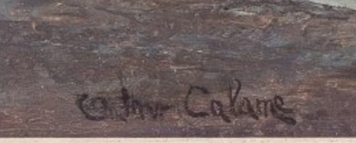 Signature 4 — Arthur Calame · En bas à gauche de la peinture.