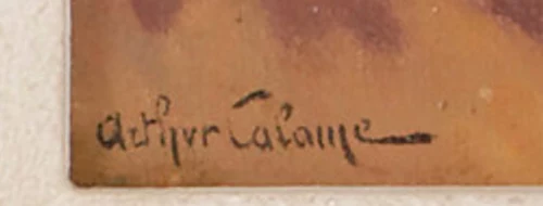 Signature 8 — Arthur Calame · En bas à gauche de la surface peinte.