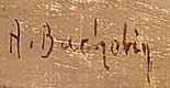 Signature 1 — Auguste Bachelin · En bas à gauche de la peinture.