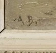 Monogramme 2 — Auguste Bachelin · Dans l’angle inférieur gauche de la peinture.