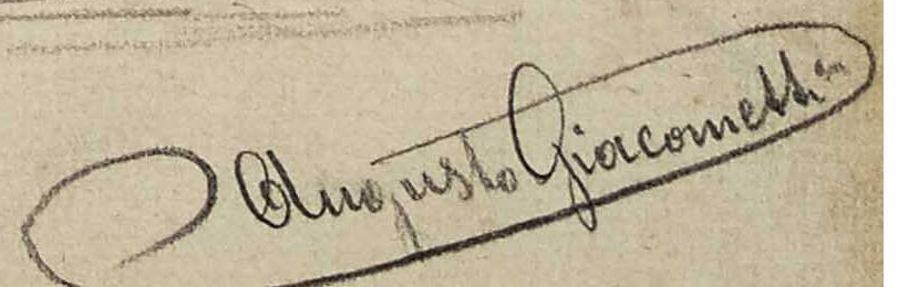 Signature 8 — Augusto Giacometti · Lower right