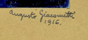 Signature 4 — Augusto Giacometti · On the support, at the lower right.