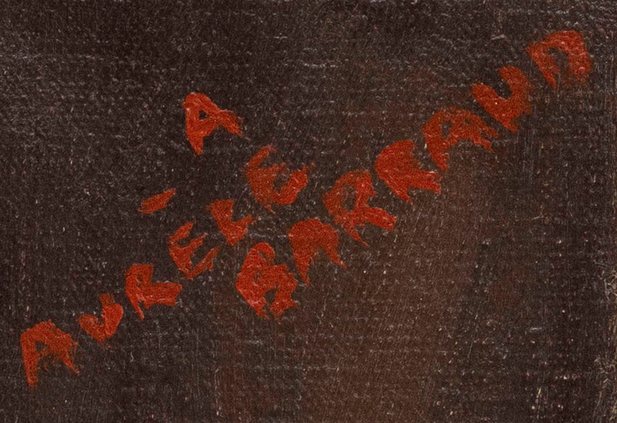 Signature 4 — Aurèle Barraud · En haut à gauche de la peinture.