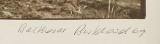 Signature — Balthasar Burkhard · In the lower-right white margin, beneath the image.