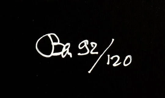 Signature 3 — Ben Vautier · Dans la partie inférieure droite de la toile, sous l’inscription principale.