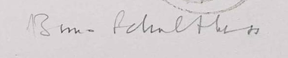 Signature — Benno Schulthess · Dans la marge inférieure, à droite de l’image de l’œuvre.