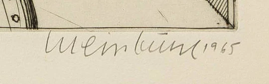 Firma 7 — Bernhard Luginbühl · Nel margine inferiore destro del foglio, sotto l’immagine stampata.