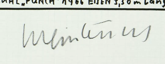 Firma 8 — Bernhard Luginbühl · Nel margine inferiore, sotto il bordo inferiore destro dell’immagine stampata.