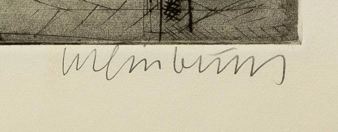 Firma 5 — Bernhard Luginbühl · Nel margine inferiore destro del foglio, sotto l’immagine stampata.