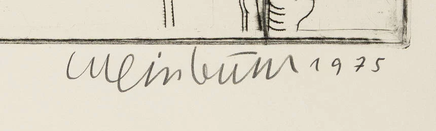 Firma 1 — Bernhard Luginbühl · Nel margine inferiore, a destra sotto l’immagine stampata.