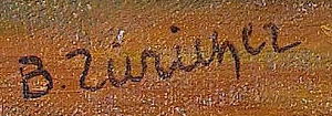 Signature 1 — Bertha Züricher · En bas à gauche de la toile