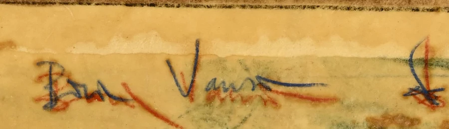 Signature — Boris Vansier · Dans la partie supérieure gauche de la face de la toile.