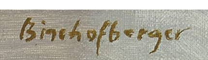 Firma — Bruno Bischofberger · In alto a destra sulla tela
