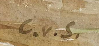Monogramme — Carl Albert von Salis-Soglio · En bas à droite de l’aquarelle