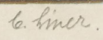 Signature 1 — Carl Liner senior · Dans la marge inférieure droite, sous l’image imprimée.