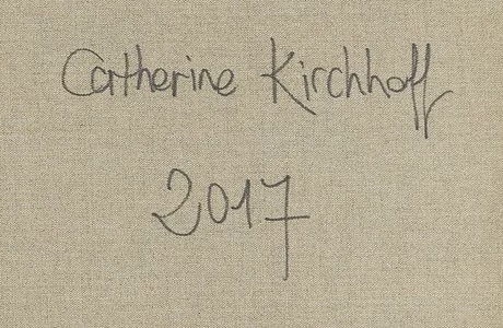 Signature — Catherine Kirchhoff · Au verso, dans la partie supérieure droite de la toile.
